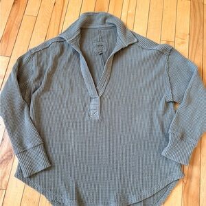 Aerie Olive Green Waffle Knit Top